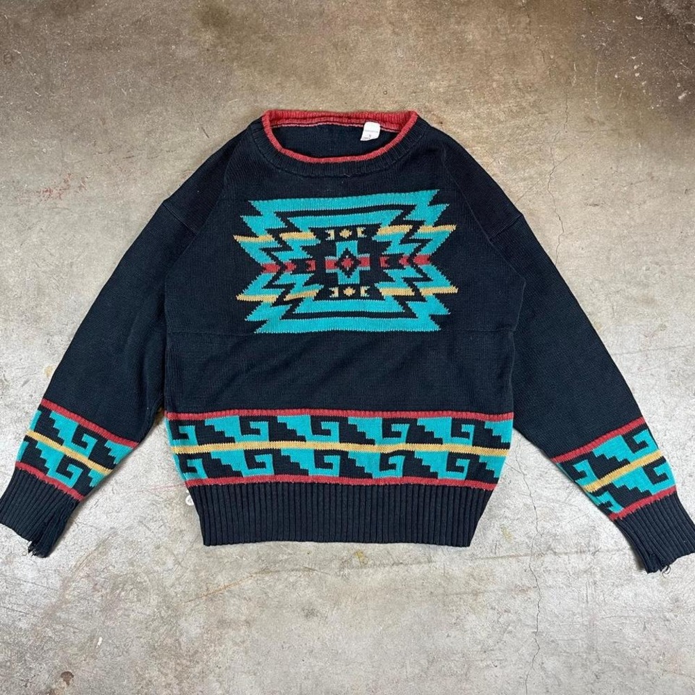 Vintage 90s Pendleton Southwestern Aztec print crewneck‎ sweater
